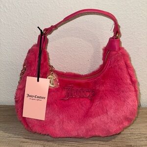Juicy Couture pink fur shoulder bag